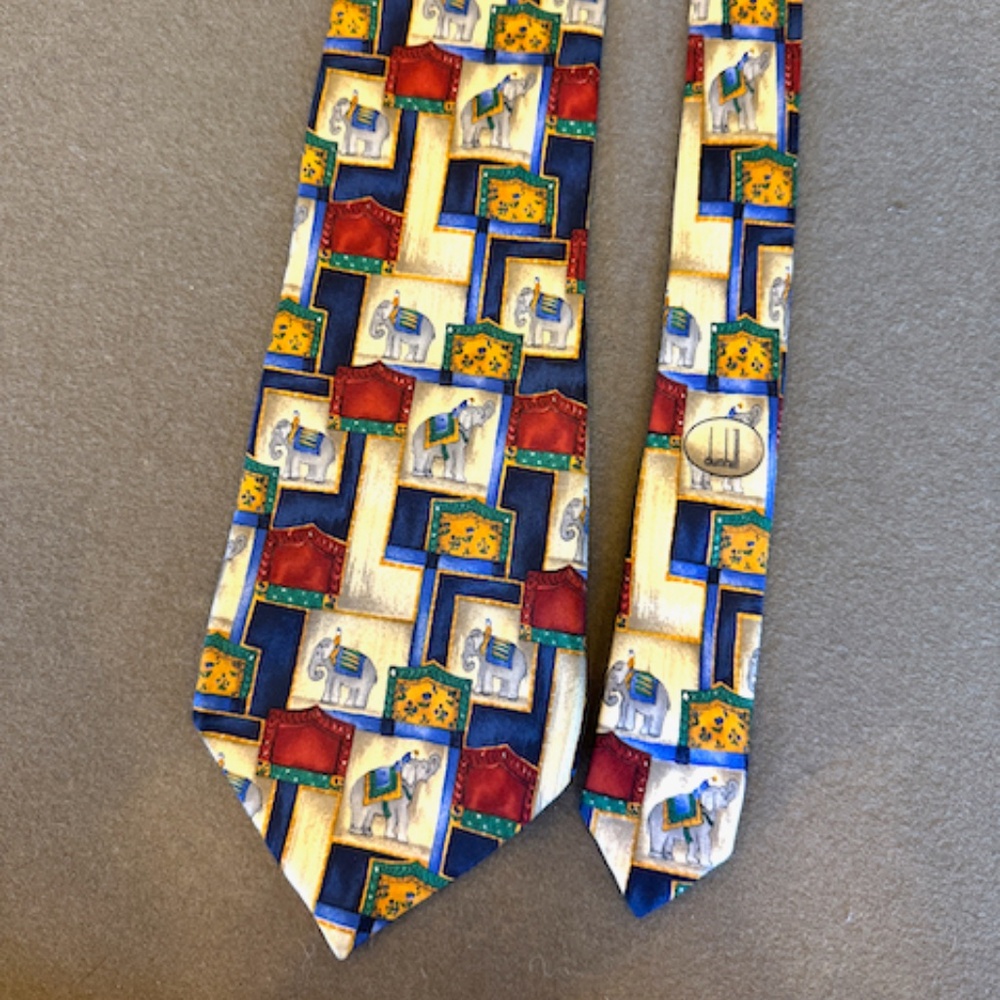 Dunhill 100% Silk Elephant Print Tie